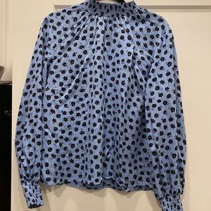 Floral mock neck blouse